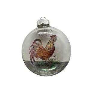 Hand-made  Hand Painted Christmas Ornament - chicken bird Rhode island red roost